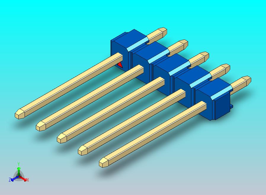 DS1021排针 蓝色 1x05p 100mil 类型5 版本1.0.zip