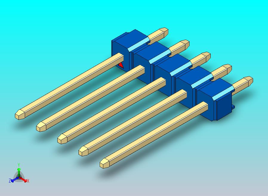 DS1021排针 蓝色 1x05p 100mil 类型5 版本1.0.zip
