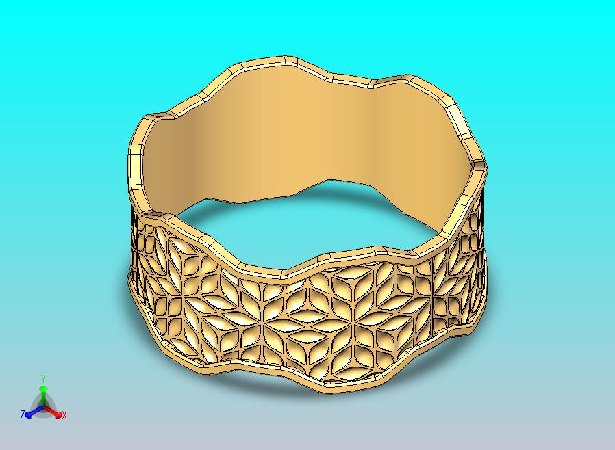 叶子图案金戒指