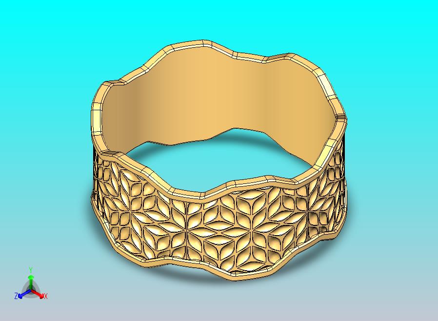 叶子图案金戒指