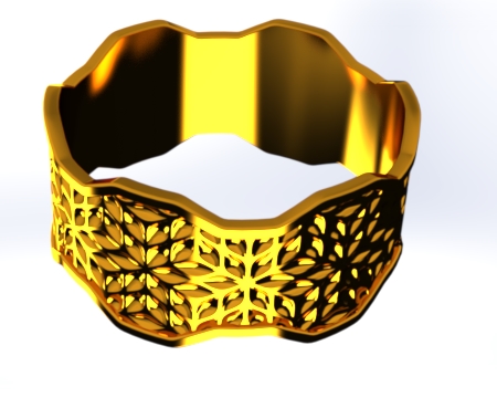 叶子图案金戒指