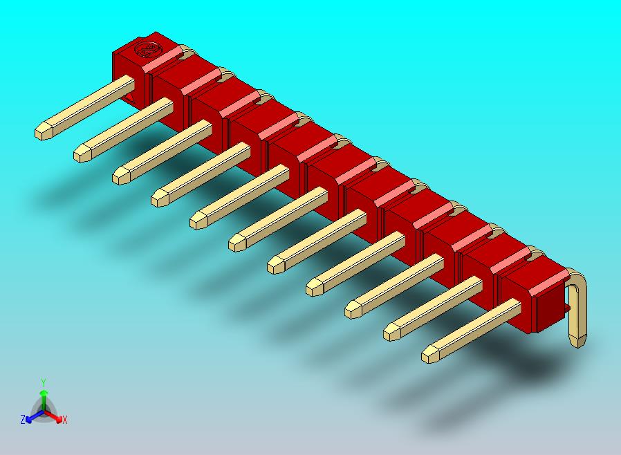 DS1022彩色排针 红色 1x11P 100mil 类型D 版本1.0.zip