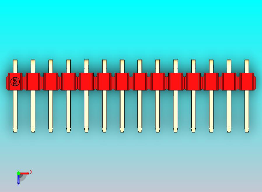 DS1022彩色排针 红色 1x14p 100mil 类型D 版本1.0.zip