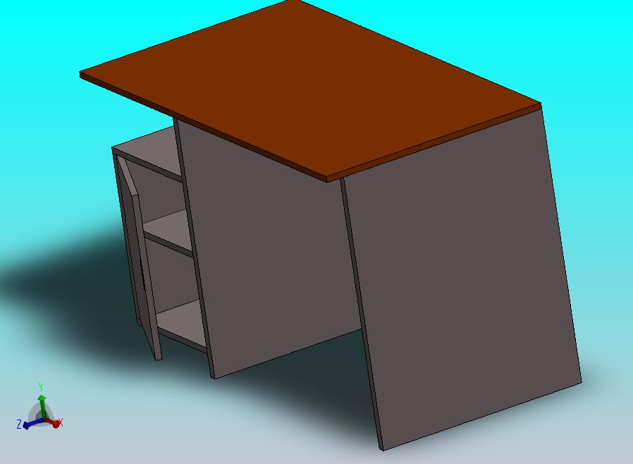 紧凑型木制工作台，内置储物柜