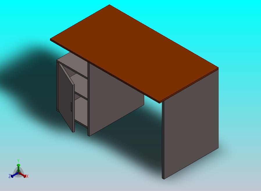 紧凑型木制工作台，内置储物柜
