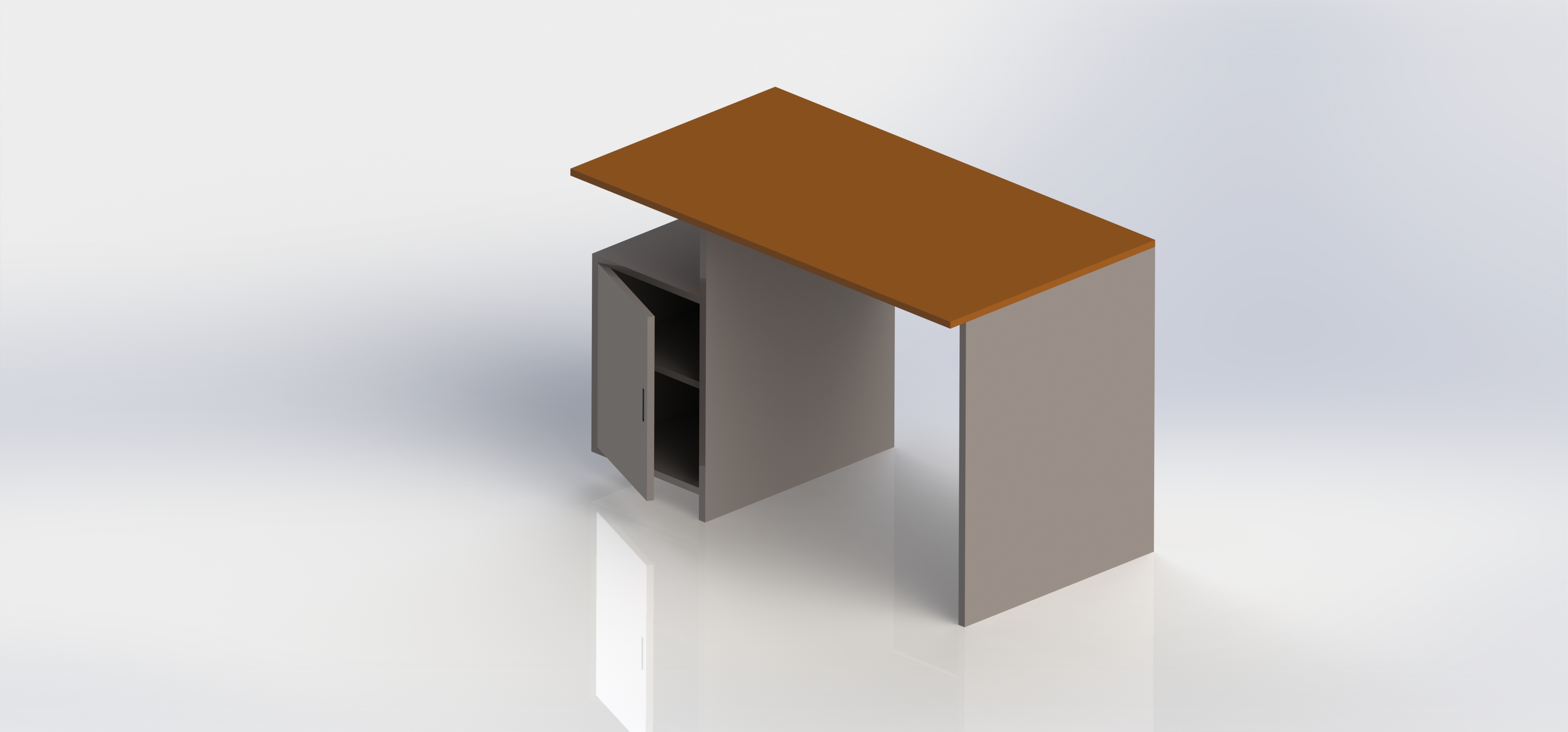 紧凑型木制工作台，内置储物柜