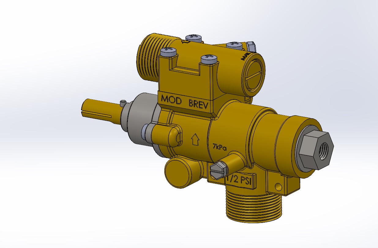 带点火火焰的安全燃气龙头