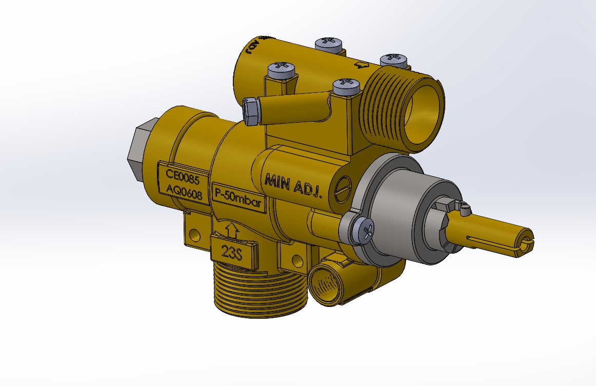 带点火火焰的安全燃气龙头