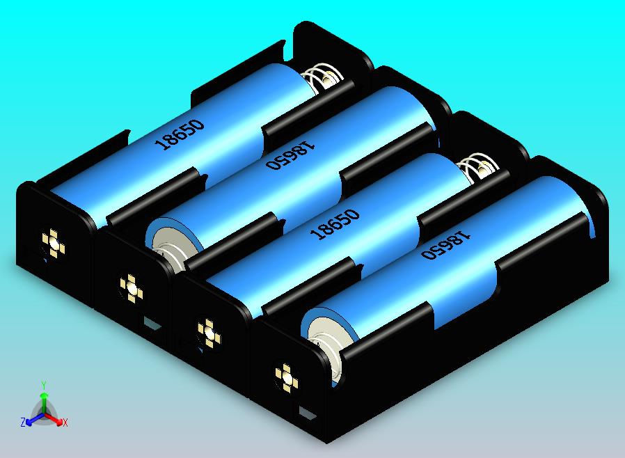 18650系列 (1-4电池) (粉红色，蓝色，绿色)