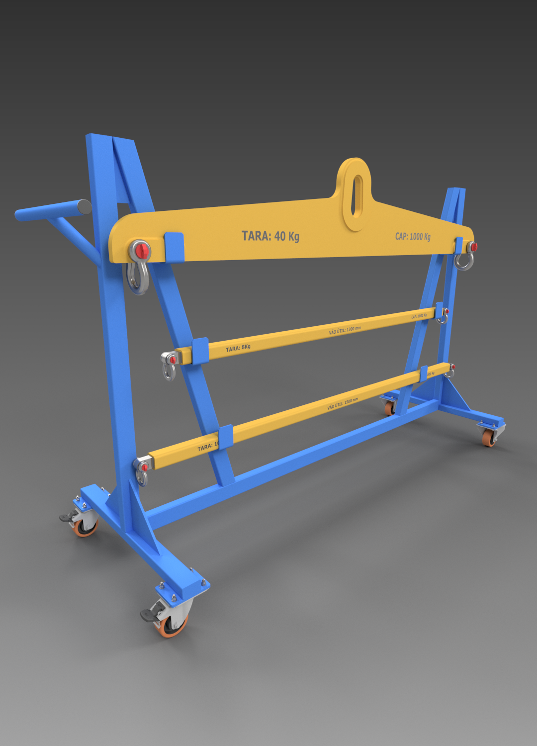 提升和运输套件 – 1000 kg 摇杆，带支撑架