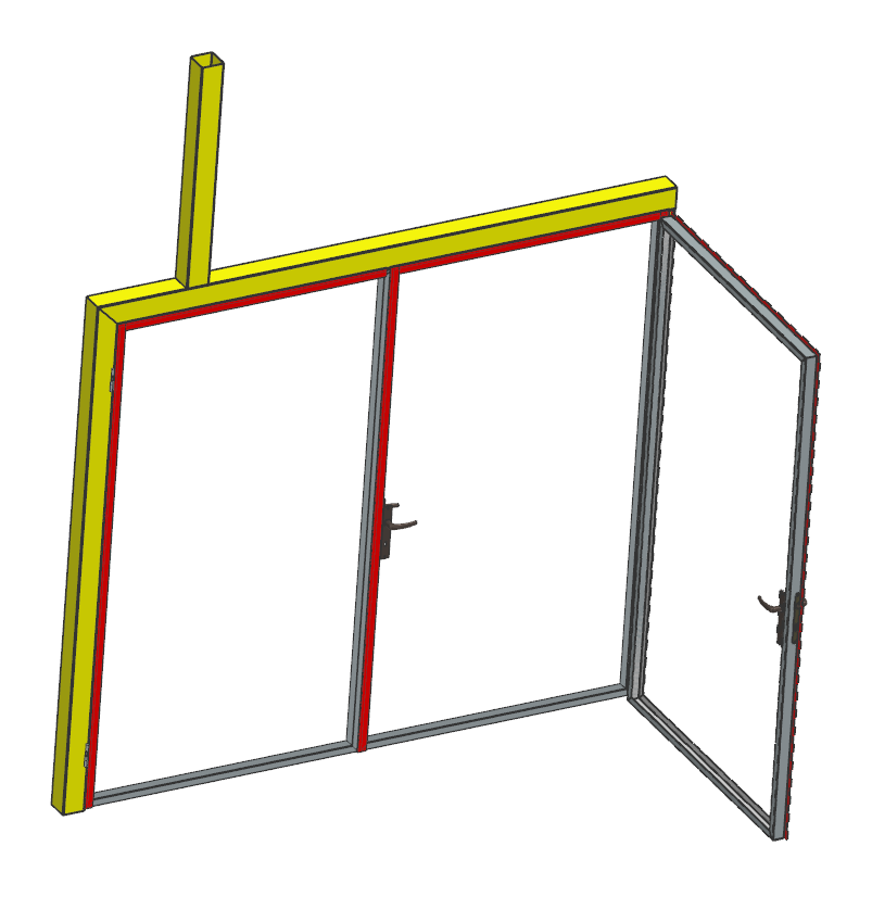适用于隔热外墙板的双扇门框