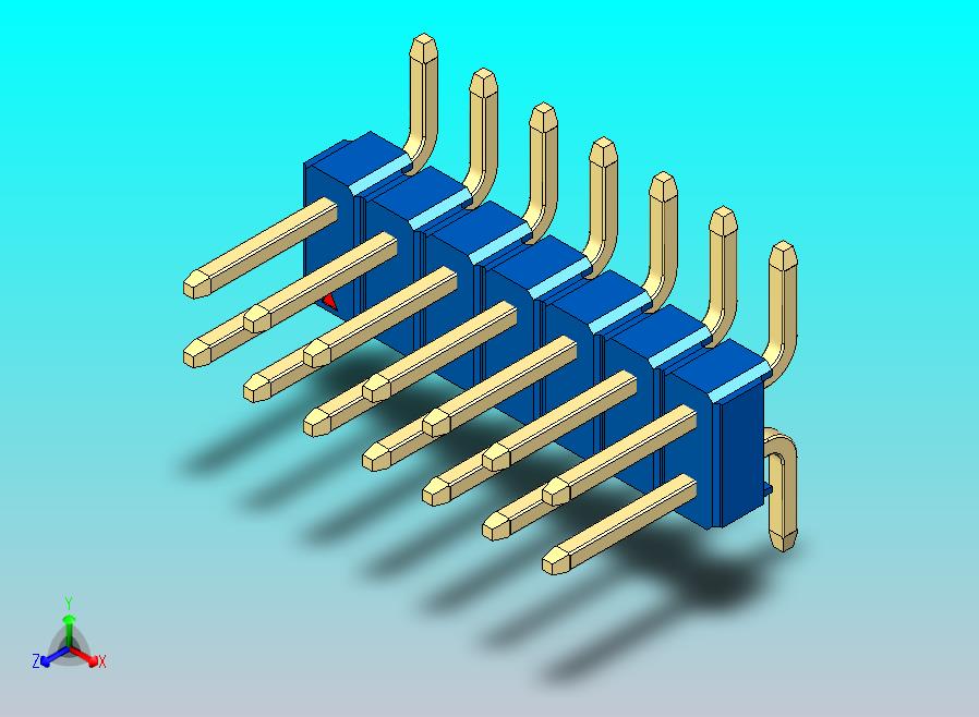 DS1022彩色排针 蓝色 14针 100密尔 SMT 类型 版本1.0.zip