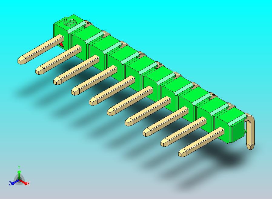 DS1022彩色排针 绿色 1x10p 100mil 类型D 版本1.0.zip