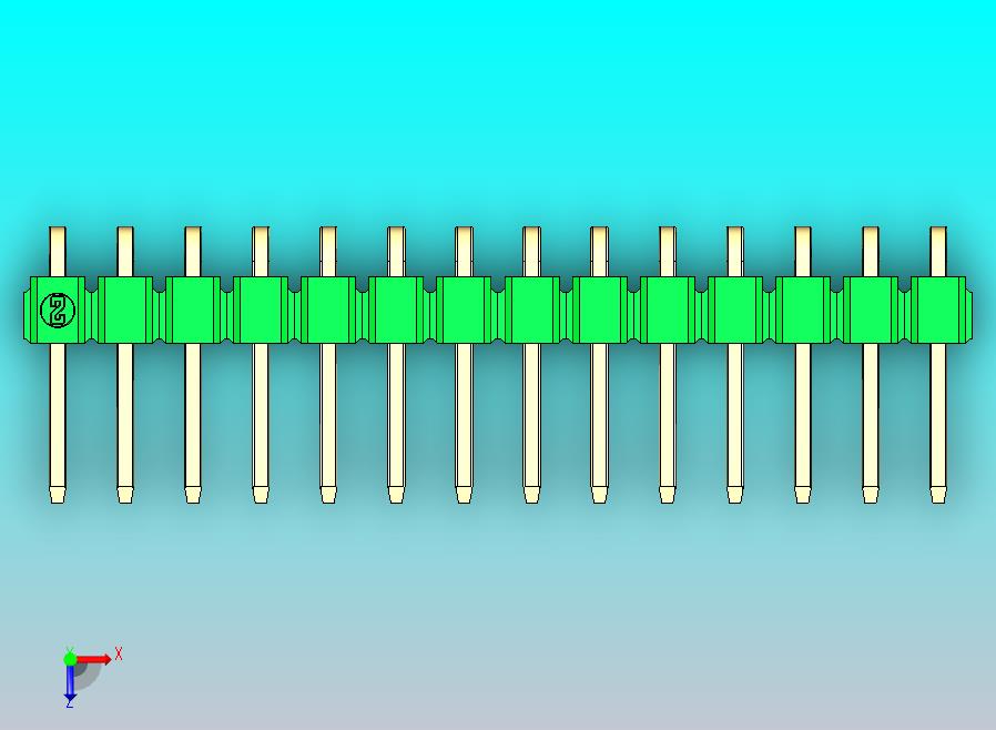 DS1022彩色排针 绿色 1x14p 100mil 类型D 版本1.0.zip