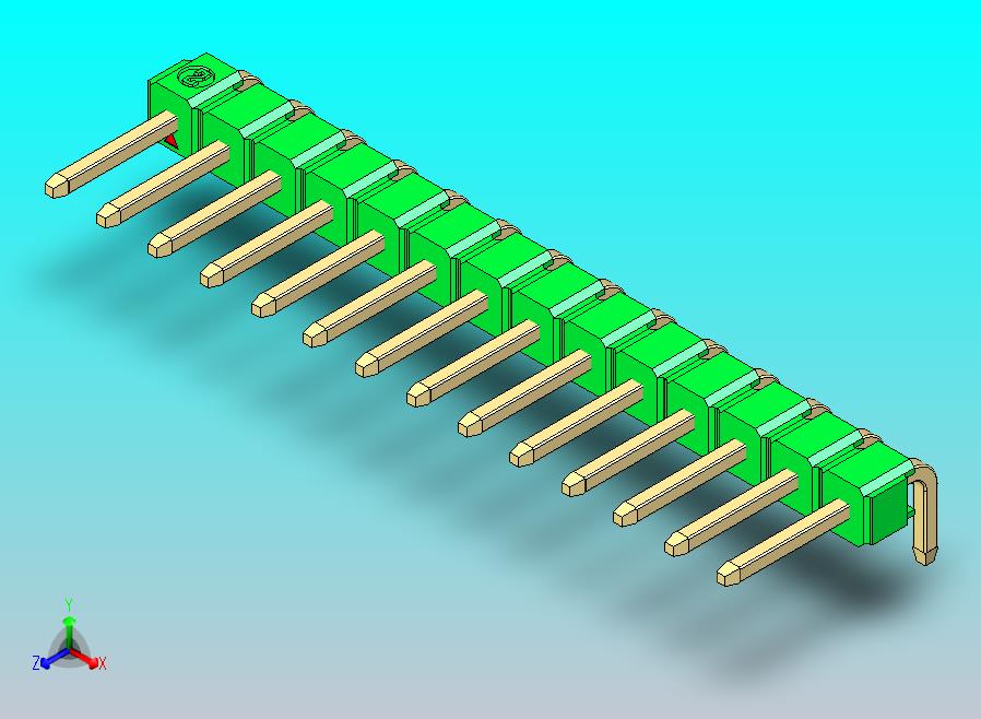 DS1022彩色排针 绿色 1x14p 100mil 类型D 版本1.0.zip