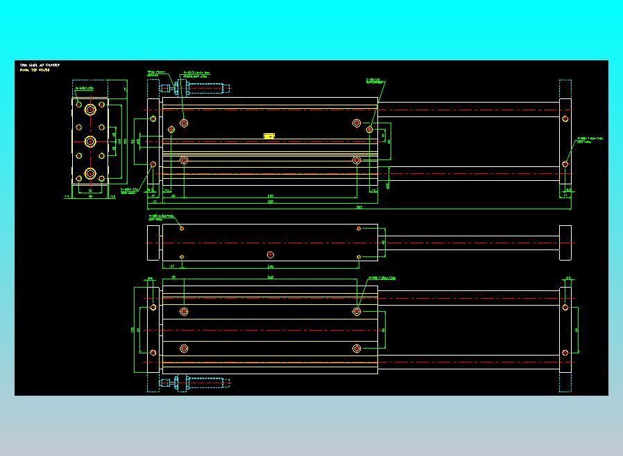 导杆薄型气缸导杆滑块气缸标准型气缸2D-TSB40x250