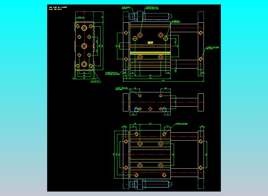 导杆薄型气缸导杆滑块气缸标准型气缸2D-TSB50x75