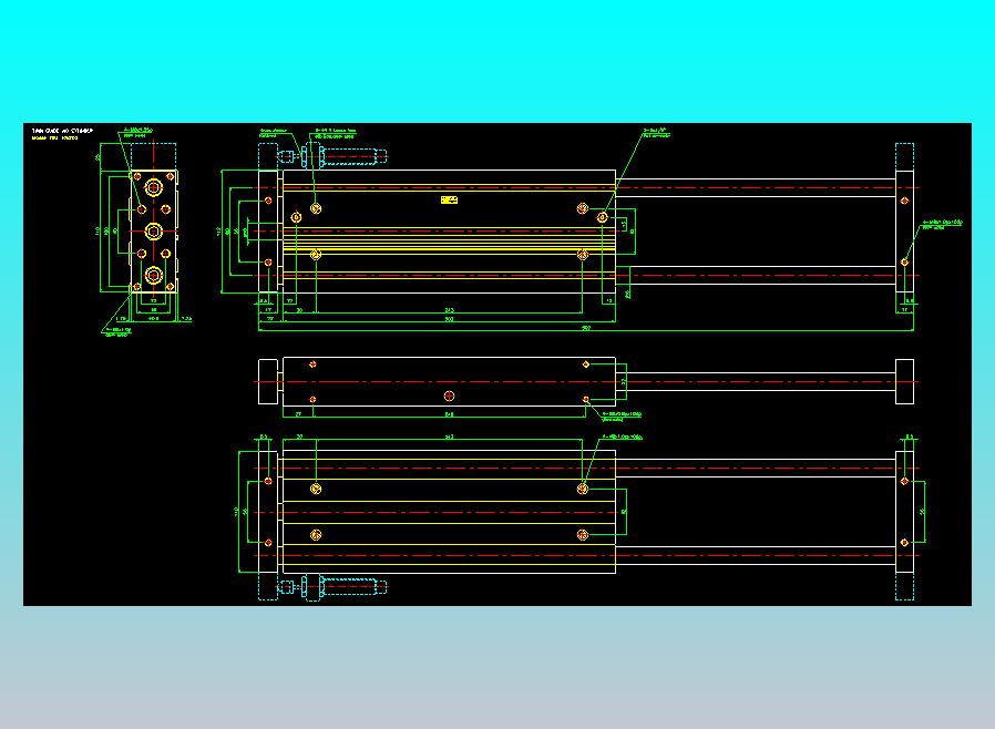 导杆薄型气缸导杆滑块气缸标准型气缸2D-TSU32x250
