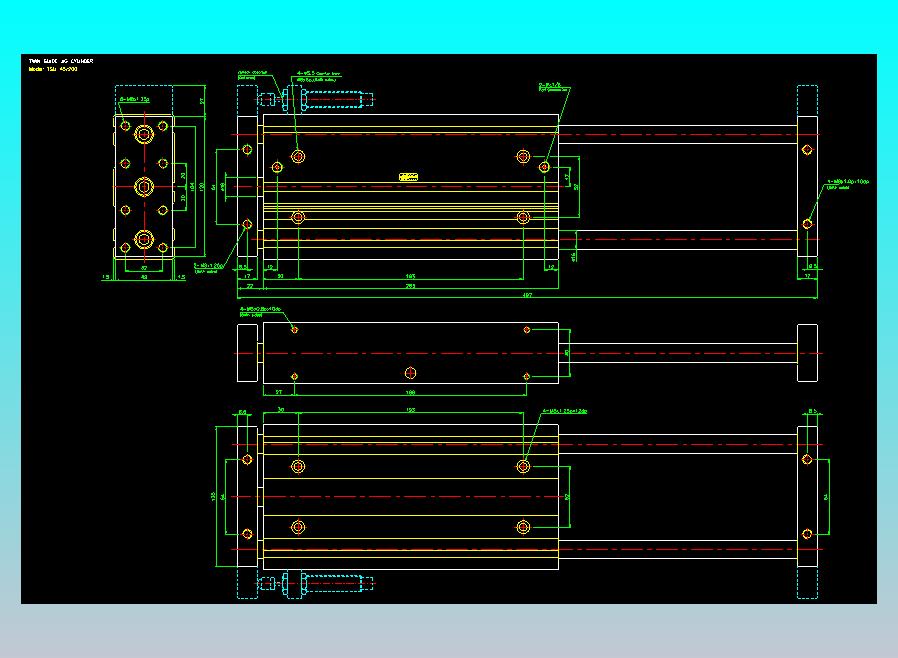 导杆薄型气缸导杆滑块气缸标准型气缸2D-TSU40x200