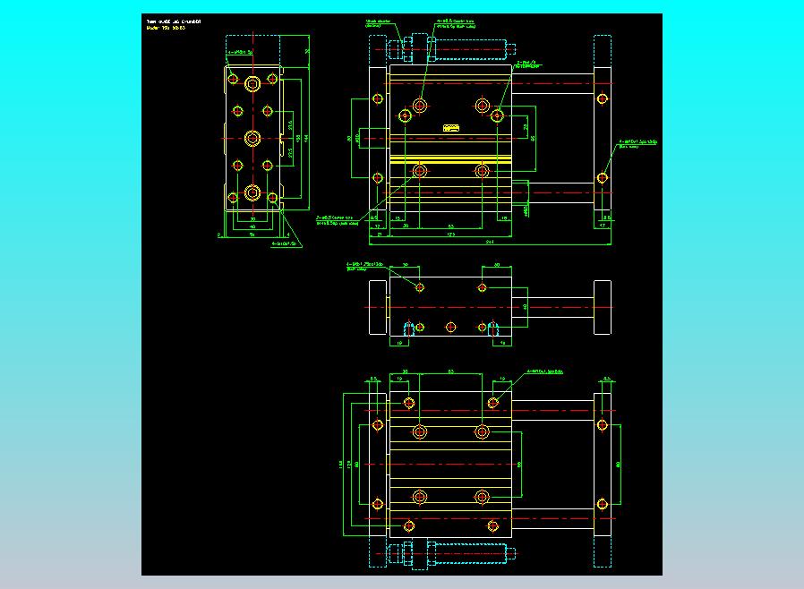 导杆薄型气缸导杆滑块气缸标准型气缸2D-TSU50x75