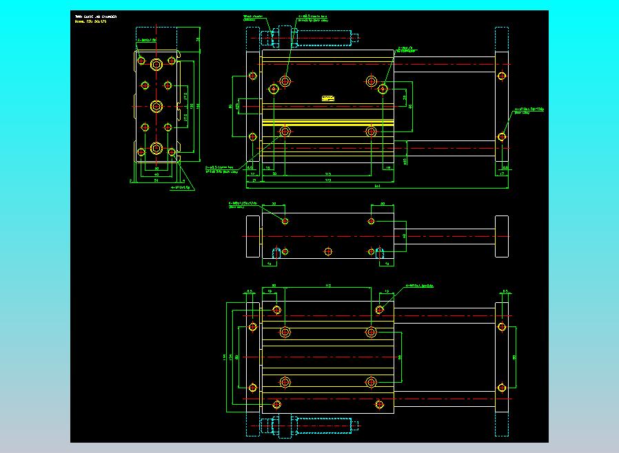 导杆薄型气缸导杆滑块气缸标准型气缸2D-TSU50x125