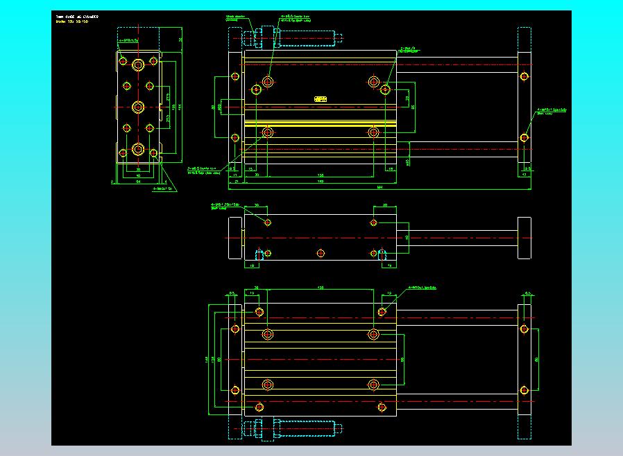 导杆薄型气缸导杆滑块气缸标准型气缸2D-TSU50x150