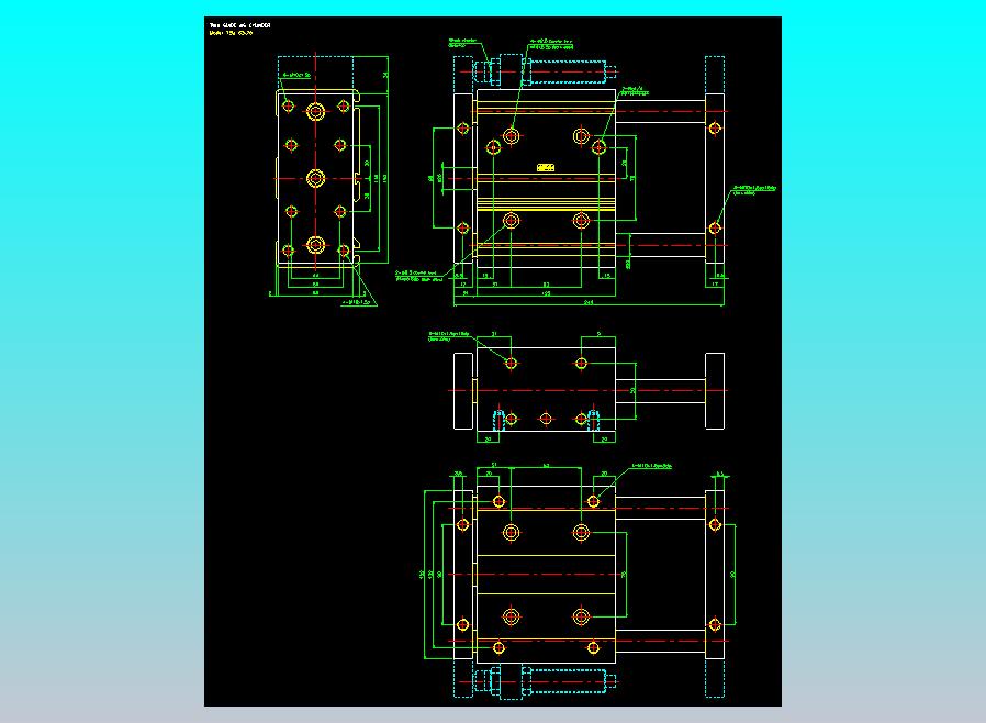 导杆薄型气缸导杆滑块气缸标准型气缸2D-TSU63x75