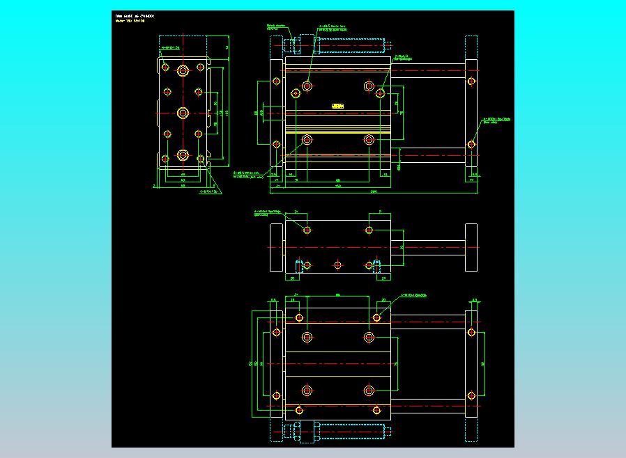 导杆薄型气缸导杆滑块气缸标准型气缸2D-TSU63x100
