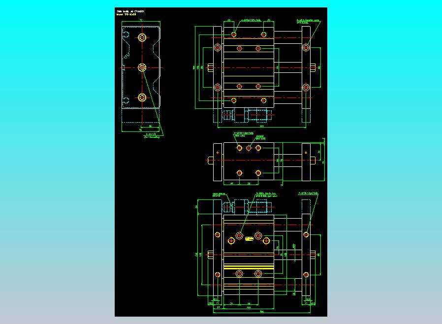 导杆薄型气缸导杆滑块气缸标准型气缸2D-TXB63x50