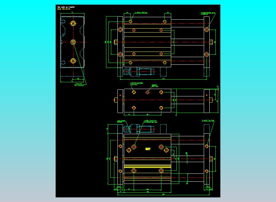 导杆薄型气缸导杆滑块气缸标准型气缸2D-TXB63x100
