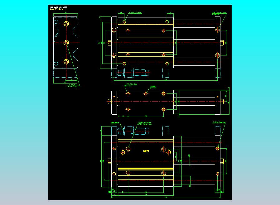 导杆薄型气缸导杆滑块气缸标准型气缸2D-TXB63x125
