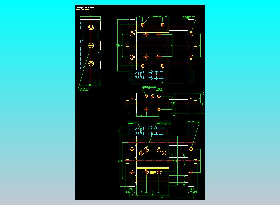 导杆薄型气缸导杆滑块气缸标准型气缸2D-TXU50x50