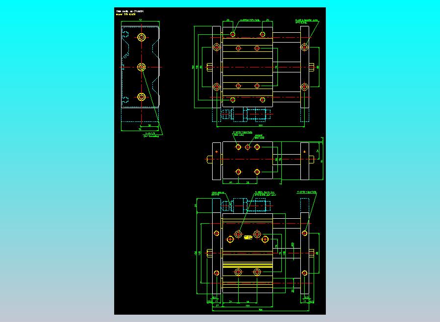 导杆薄型气缸导杆滑块气缸标准型气缸2D-TXU63x50