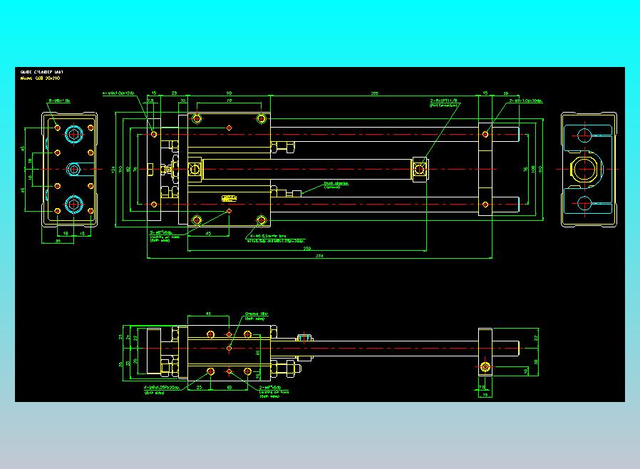 导杆气缸组合2D-GCB20x200
