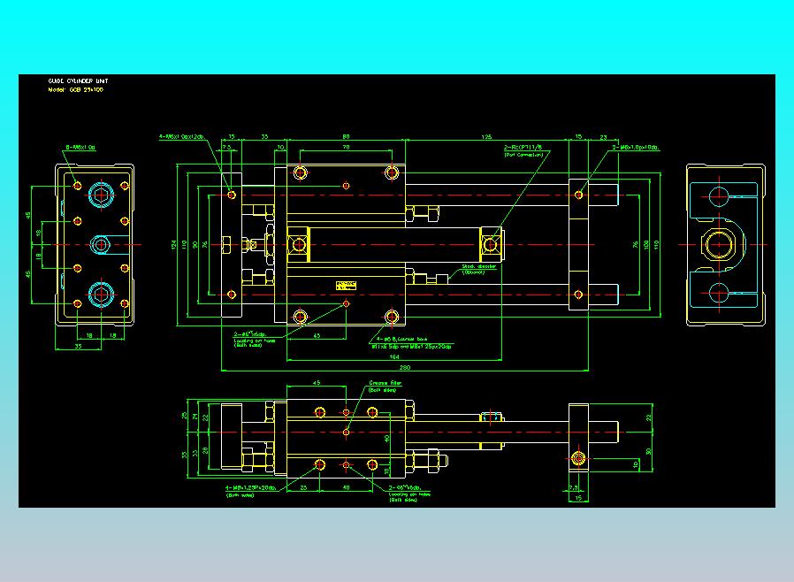 导杆气缸组合2D-GCB25x100