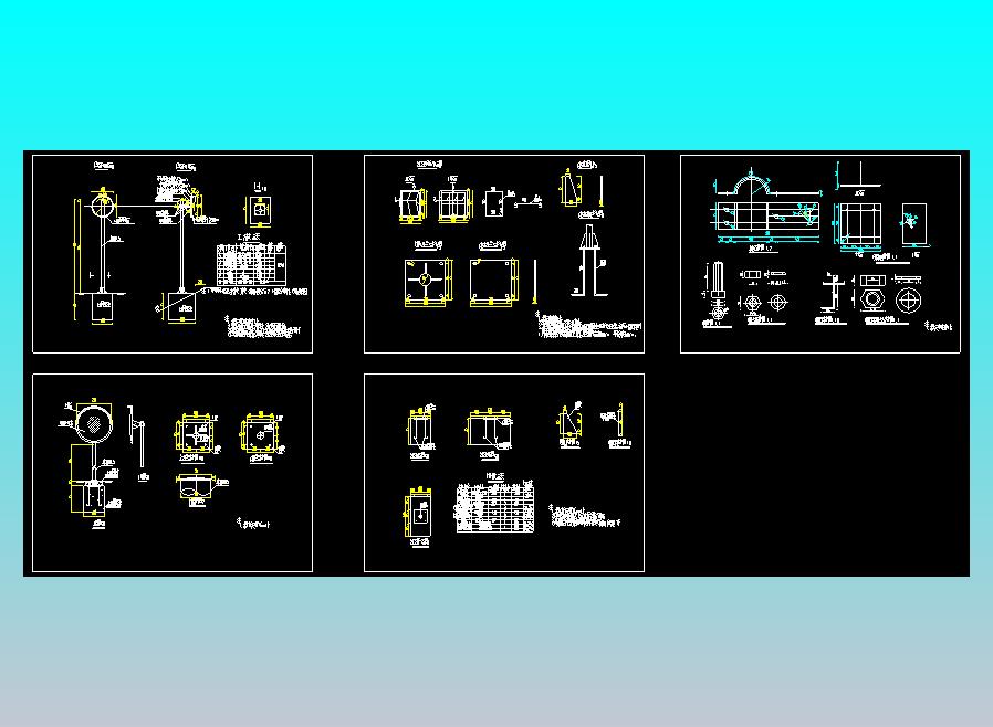 道路交通凸面反光镜设计图CAD 
