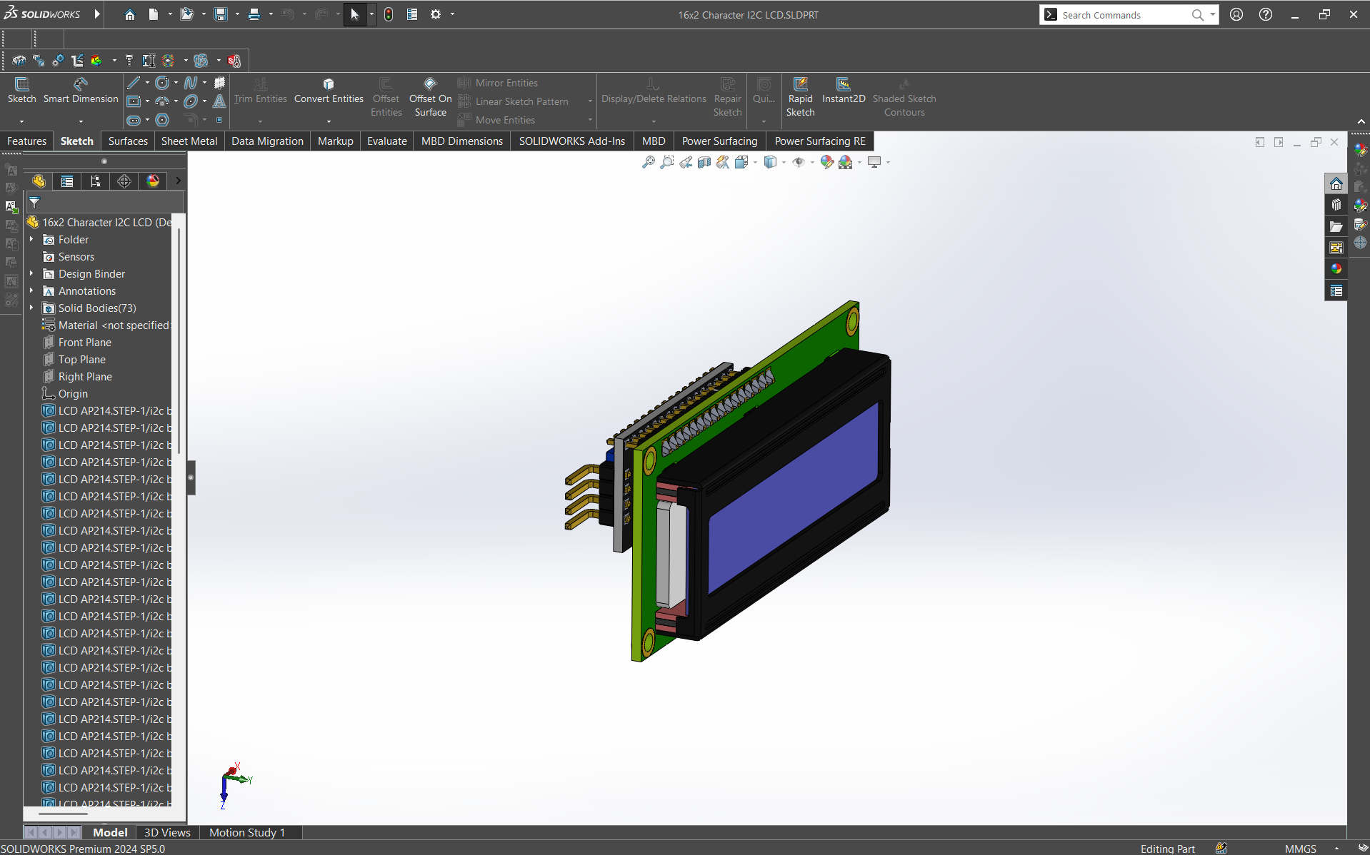 16x2 字符 12C 液晶显示器