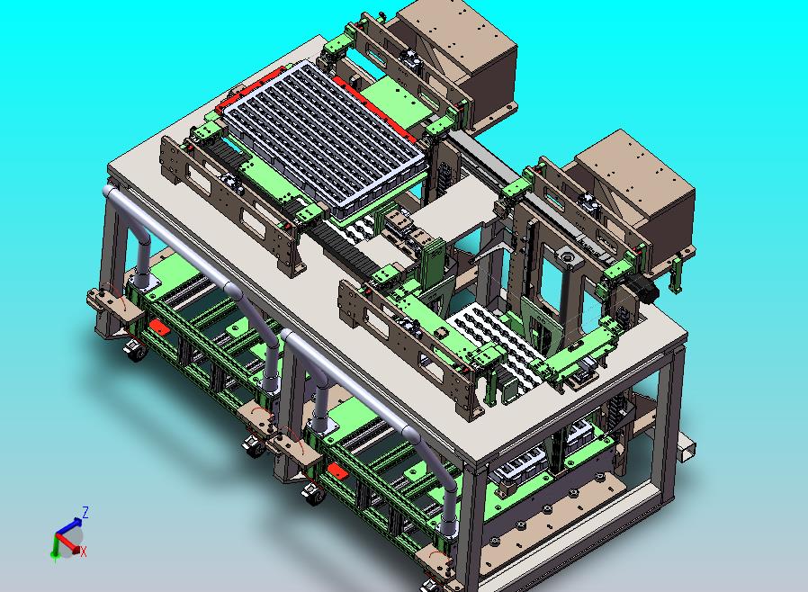 TRAY盘自动上料小车摆盘机构