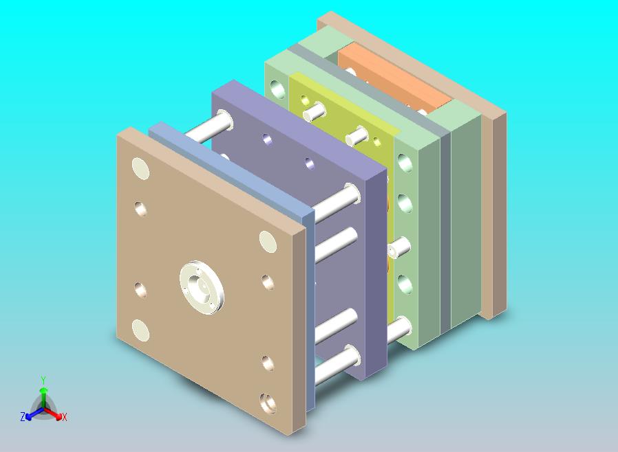 3板带脱模板的注塑模具