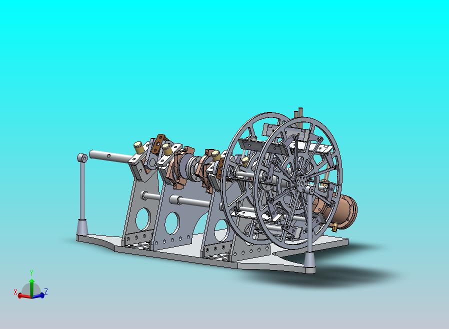 带反向器的蒸汽机