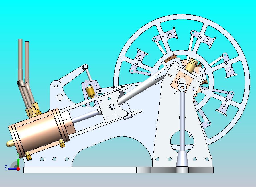 带反向器的蒸汽机