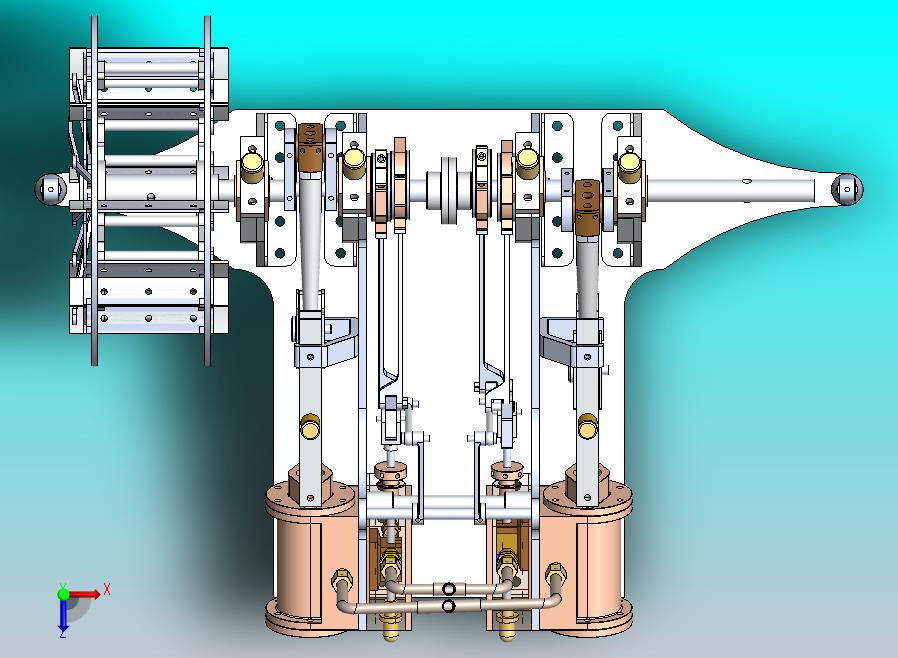 带反向器的蒸汽机