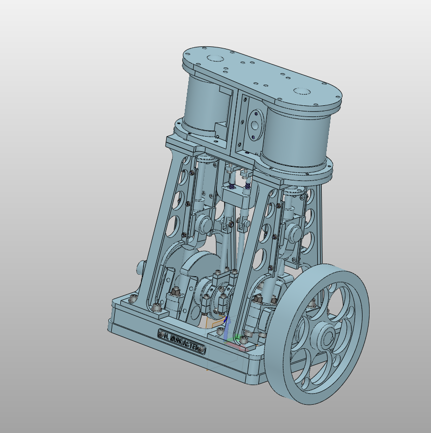 双缸蒸汽机三维模型