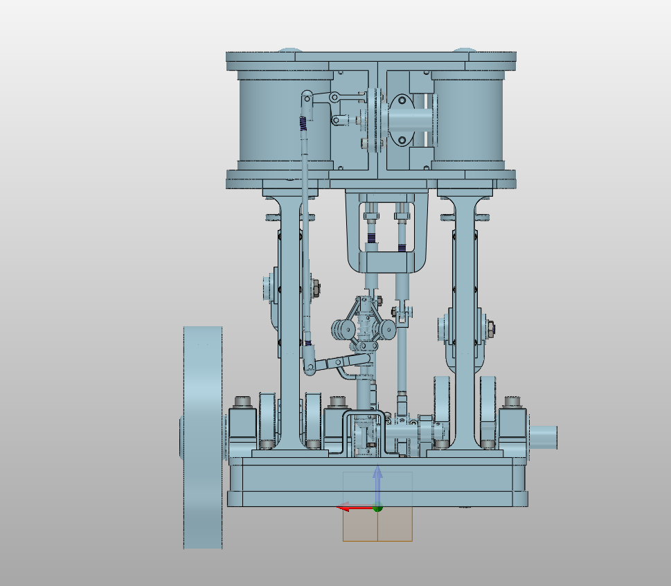 双缸蒸汽机三维模型
