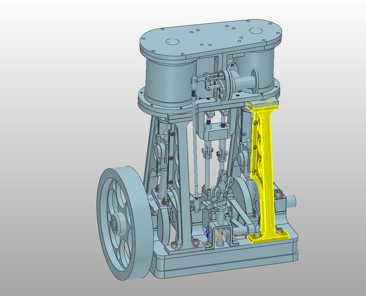 双缸蒸汽机三维模型