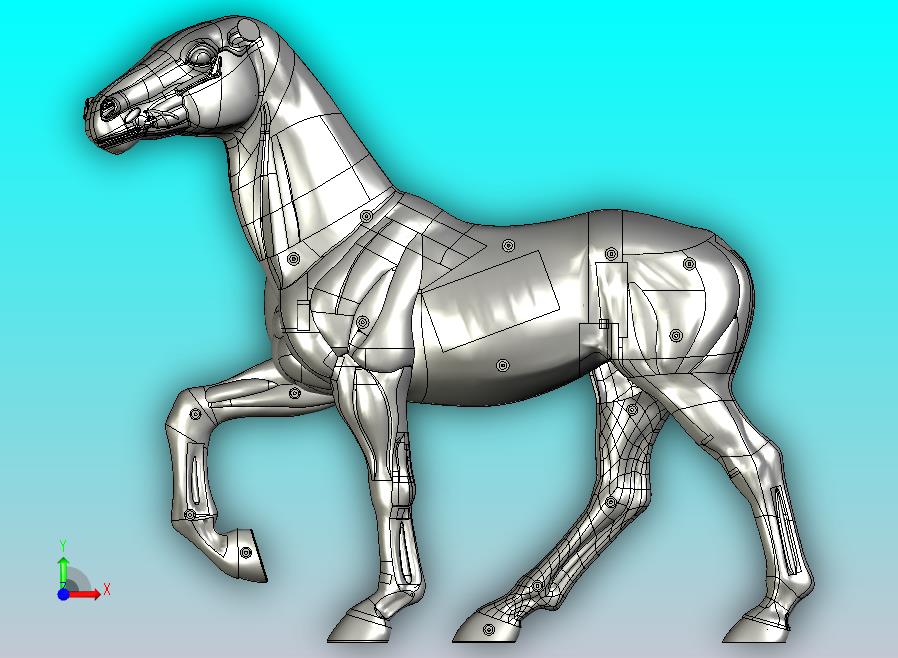 玩具骏马，全曲面造型