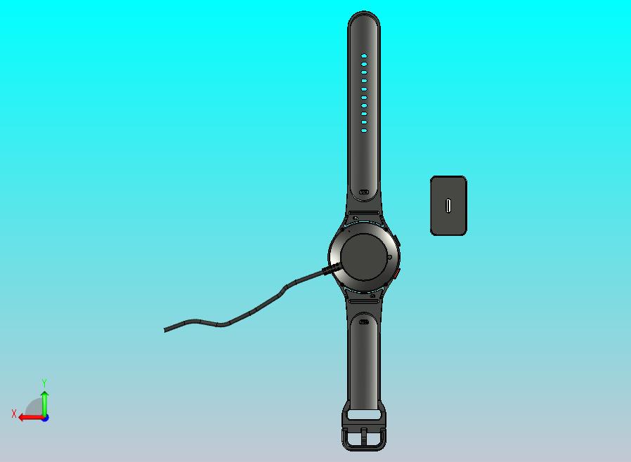 三星Galaxy Watch 5 44毫米款模型，含表带和充电器