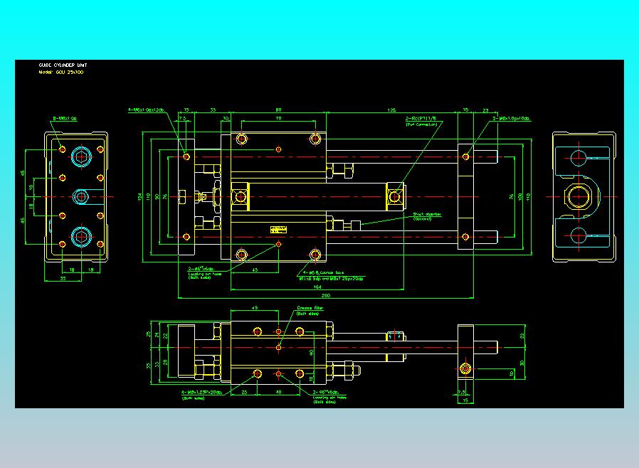 导杆气缸组合2D-GCU25x100