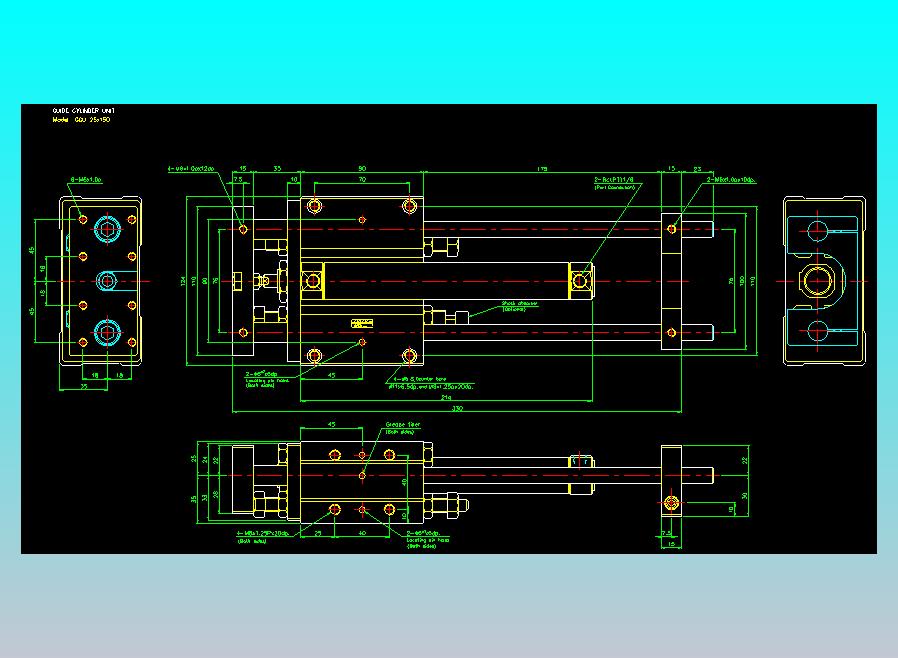 导杆气缸组合2D-GCU25x150