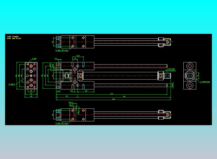 导杆气缸组合2D-GHB20x200